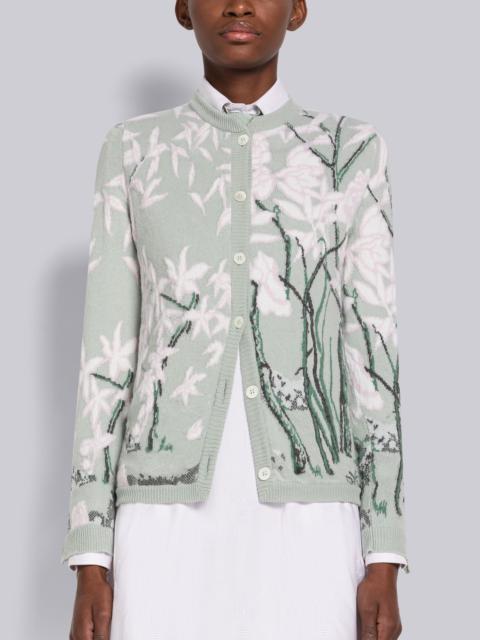 Thom Browne Toile Intarsia Cashmere Crew Neck Cardigan Jacket