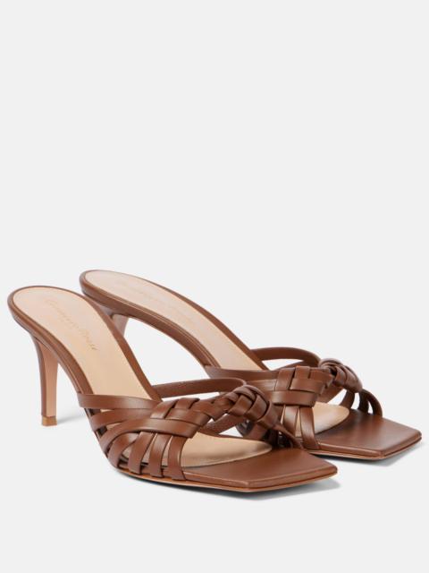 Gianvito Rossi Vyna 70 금속 가죽 mules