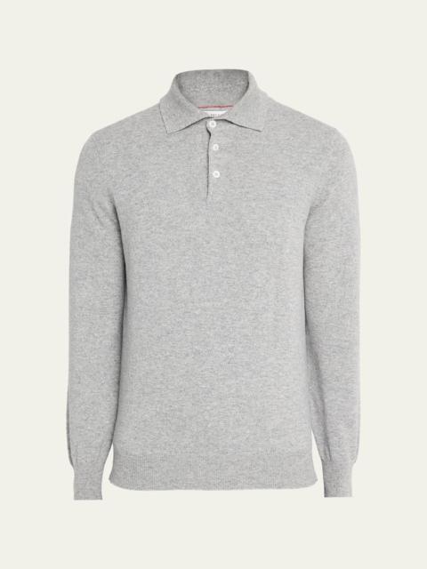 Brunello Cucinelli Men's Premium Cashmere Polo Sweater