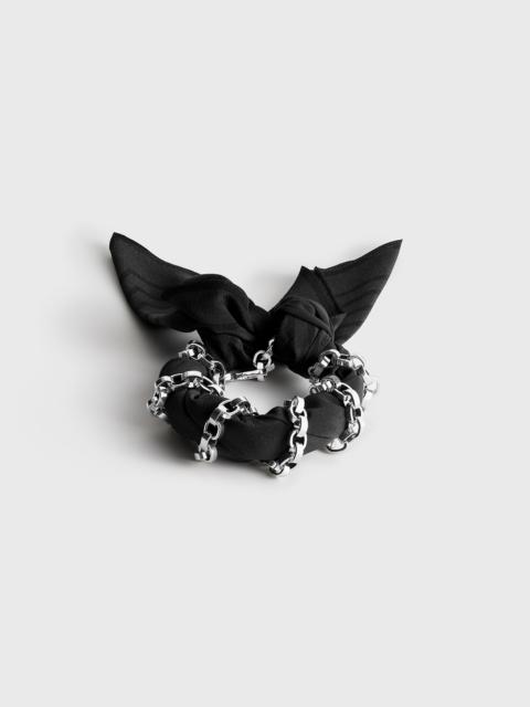 TOTEME Silk scarf bracelet faded black/black/silver