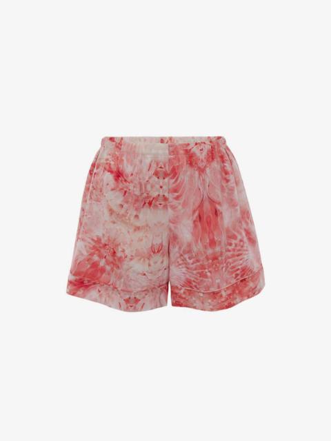 Alexander McQueen Sea Coral Pyjama Shorts in Coral
