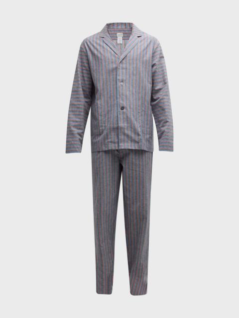 Men's Cotton-Linen Long Pajama Set