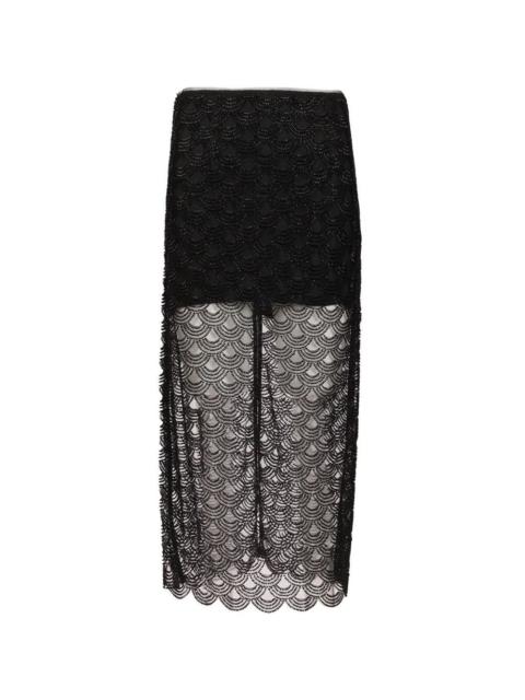 ROTATE sequin-embellished scalloped-hem skirt