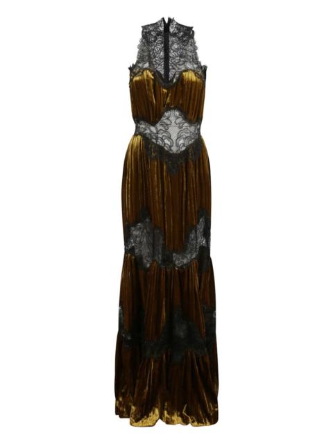 COSTARELLOS Nassia round-neck maxi dress