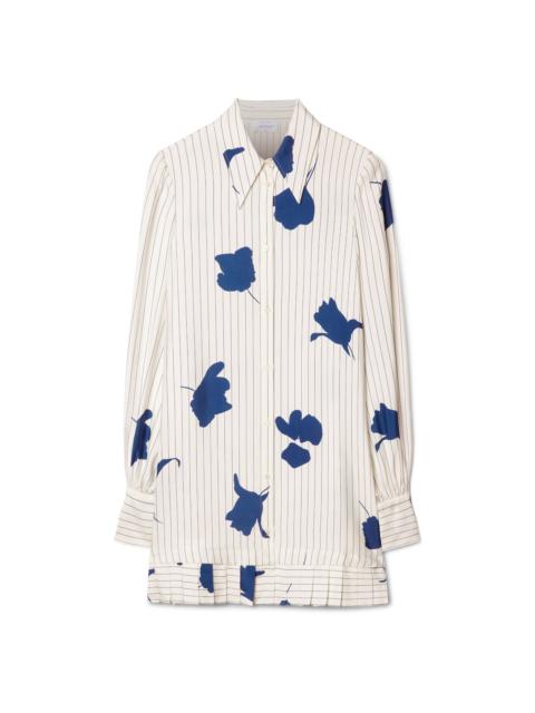 Off-White Stripe Flwr Vi Pleat Dress
