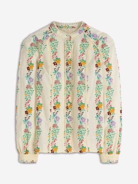 BODEN Rhea Trim Insert Cotton Top-Multi, Blossom Trail