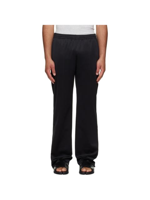 MM6 Maison Margiela Black Embroidered Logo Trousers