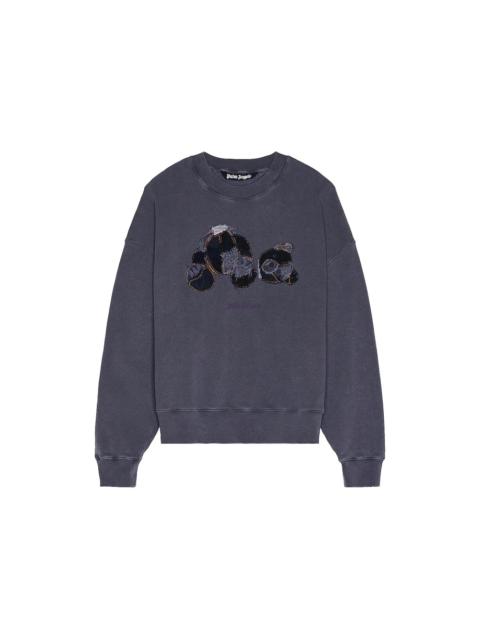 Palm Angels Palm Angels Patchwork Rippled Bear Crewneck Indigo Light