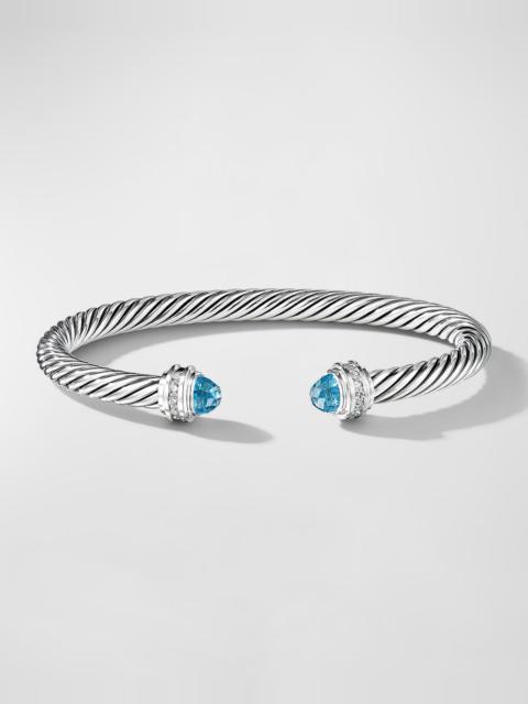 DAVID YURMAN Cable Bracelet with Gemstones in Silver