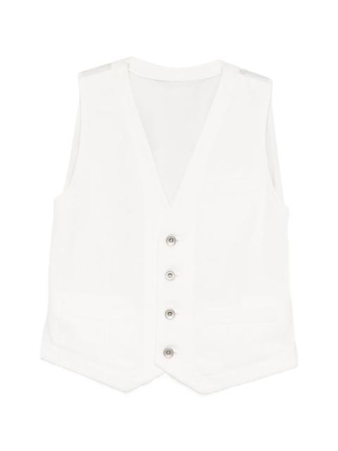 sacai buttoned drawstring waistcoat