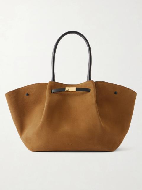DeMellier The New York Large Leather-trimmed Suede Tote