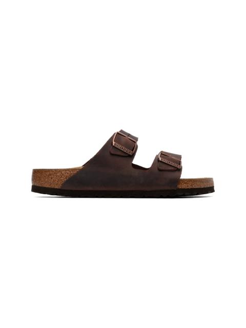 BIRKENSTOCK Brown Regular Arizona Oiled Leather Sandals