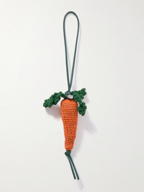 JW Anderson Carrot Crocheted Cotton And Leather Bag Charm