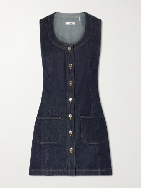 FRAME Paneled Recycled Denim Mini Dress