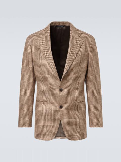 SAMAN AMEL Prince of Wales check alpaca blazer