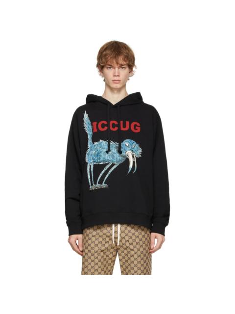 GUCCI Black Freya Hartas Edition 'ICCUG' Hoodie