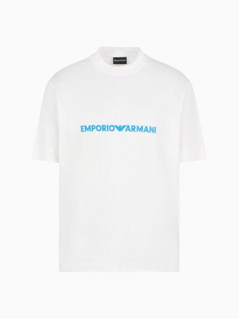 EMPORIO ARMANI ASV Lyocell-blend jersey T-shirt with embossed logo embroidery