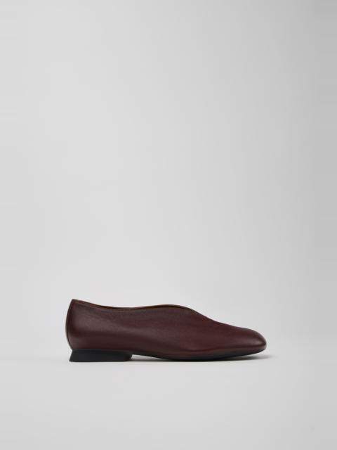 CAMPER Casi Myra Burgundy Leather Shoes for Women.