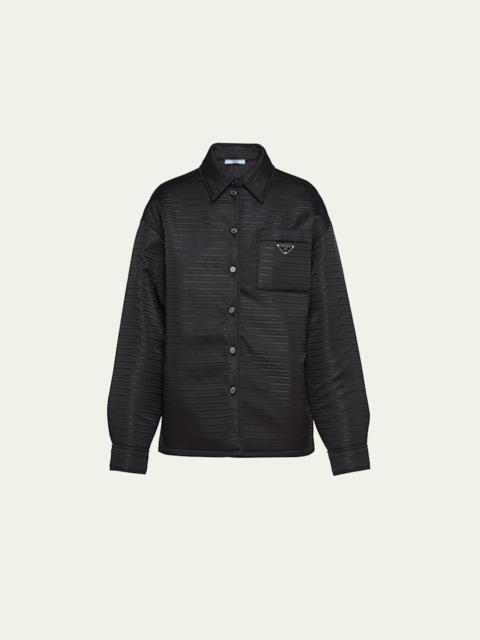Prada Recycled Nylon Logo-Print Padded Shirt