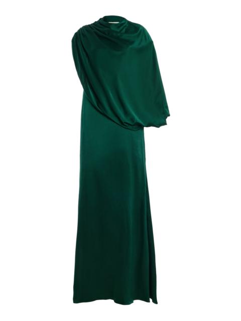 deme Exclusive The Talia Draped Silk-Satin Maxi Dress