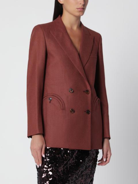 BLAZÉ MILANO Double-breasted jacket in rust colour in wool and cashmere