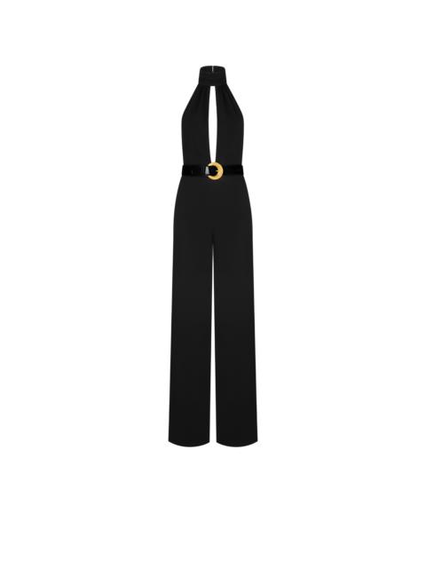 SABLE' HALTER NECK BELTED JUMPSUIT