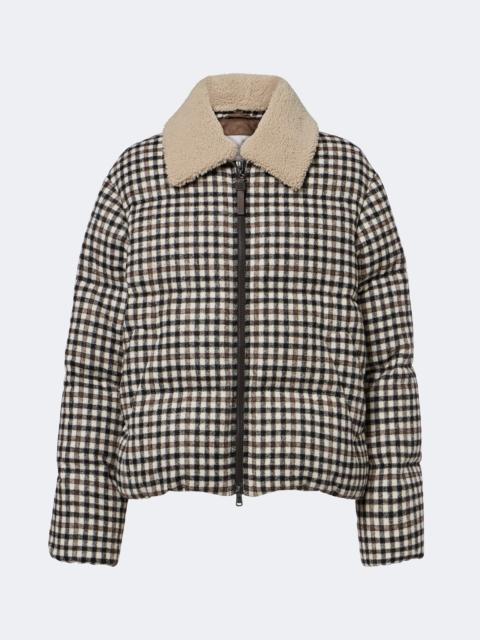 Brunello Cucinelli Checked alpaca and wool-blend down jacket