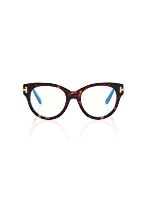 TOM FORD ICON BLUE BLOCK ROUND OPTICALS