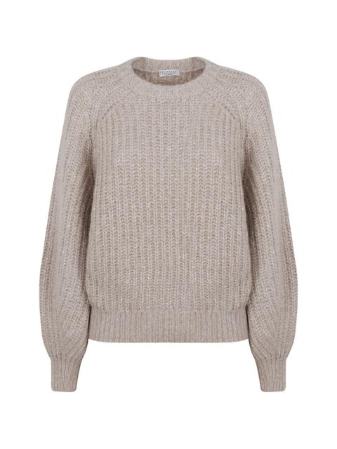 Brunello Cucinelli sequin-embellished ribbed-knit sweater