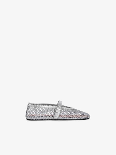 Alaïa BALLET FLATS IN LAMINATED FISHNET