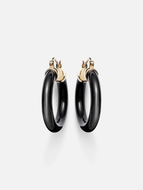 MATEO 14kt gold hoop earrings with black onyx