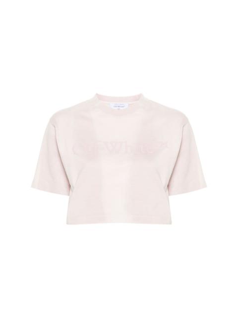 Off-White rubberised-logo cropped T-shirt