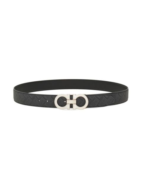 Gancini leather belt