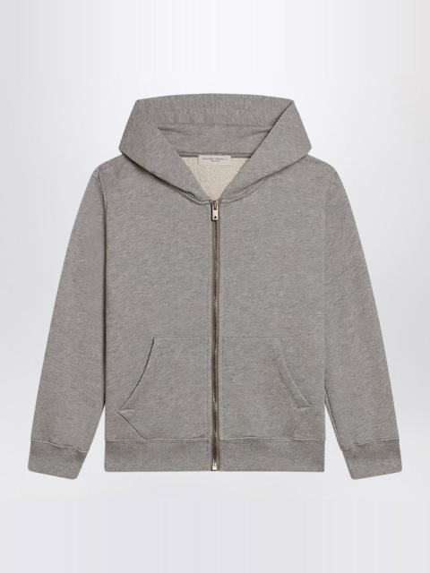 GREY COTTON ZIP SWEATSHIRT