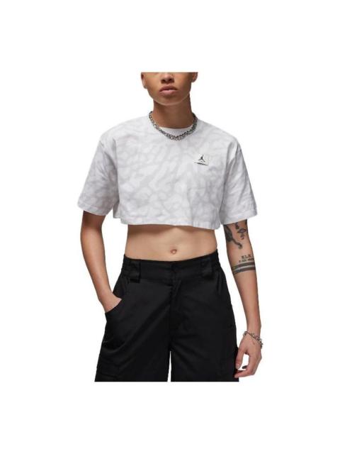 Jordan (WMNS) Air Jordan Sport Cropped T-Shirt 'Marbled White' DZ3215-100