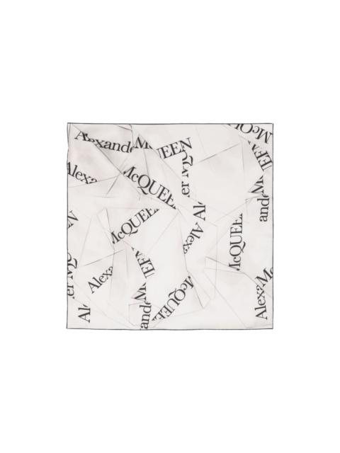 Alexander McQueen logo-jacquard silk scarf