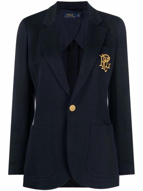 Ralph Lauren Embroidered-monogram Double-knit Blazer