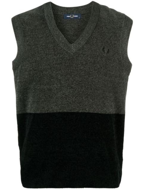 Fred Perry logo-embroidered two-tone vest