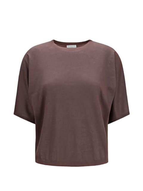 Brunello Cucinelli metallic-effect short-sleeve sweater