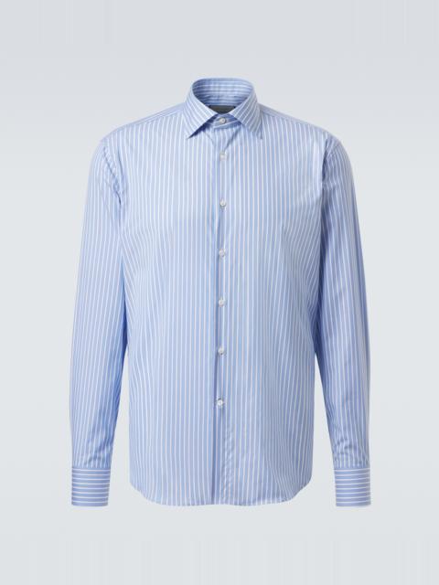 Canali Striped cotton poplin shirt