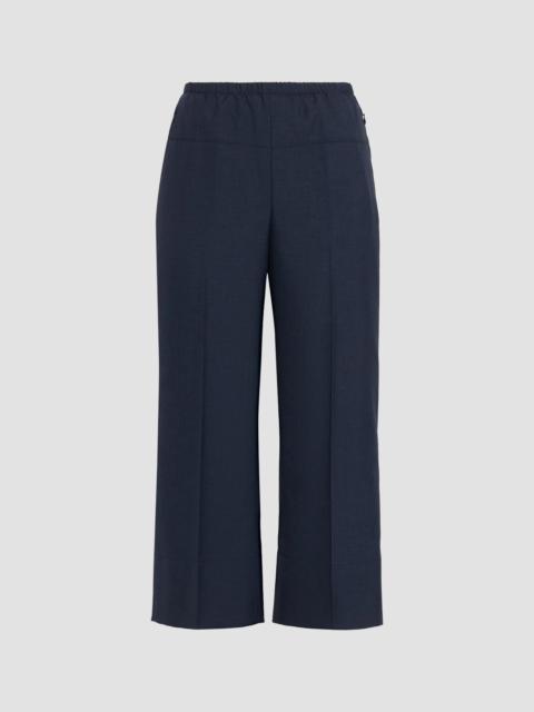 Theory Women's City Twill Wide-Leg Crop Pants - Nocturne Navy