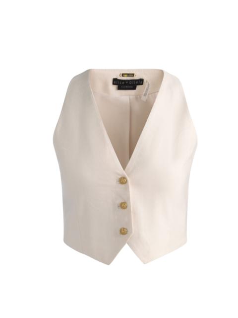 Alice + Olivia DONNA LINEN VEST - OATMEAL