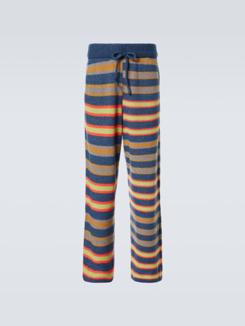 The Elder Statesman Leo striped cashmere and cotton pants