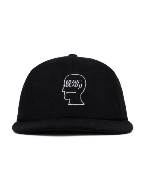 BRAIN DEAD Flannel Logohead 6 Panel Hat - Black