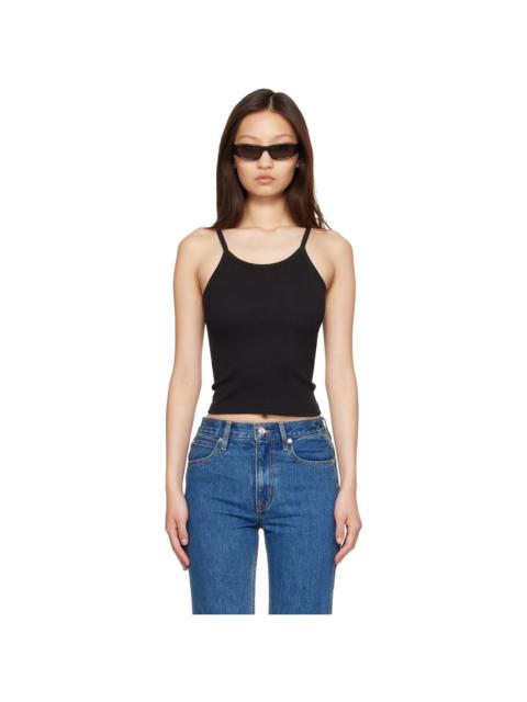 SLVRLAKE Black Fitted Rib Tank Top