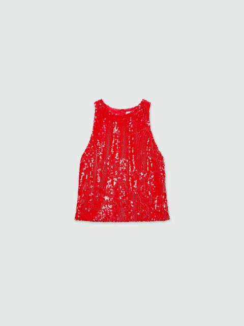 MSGM Red sequin top