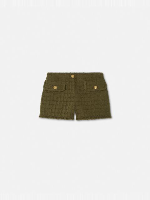VERSACE Heritage Tweed Mini Shorts