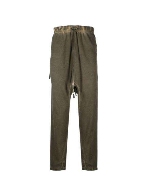 drop-crotch drawstring trousers