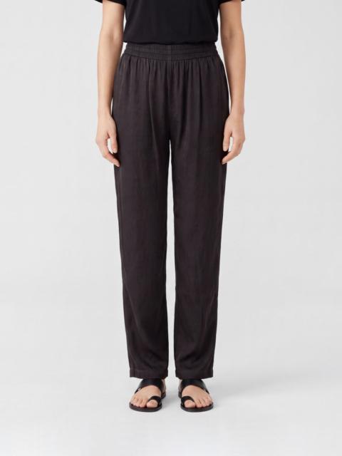 Diesel DIESEL High-Waisted Straight Leg Viscose Trousers with Elastic Waistband