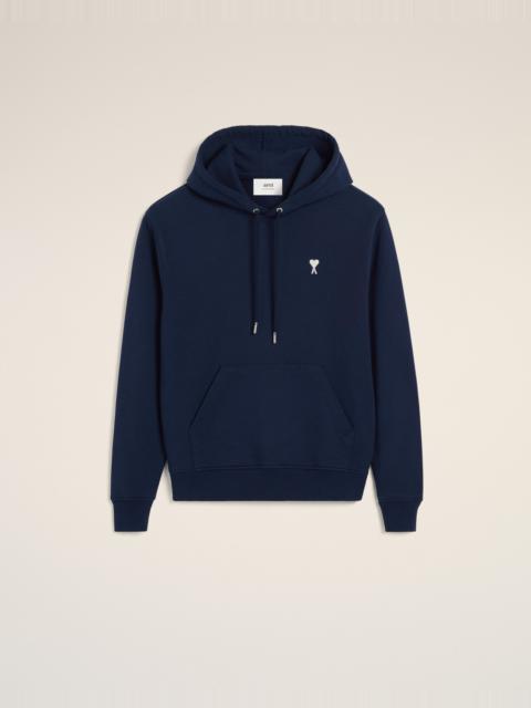 AMI Paris NAVY COTTON AMI DE COEUR HOODIE